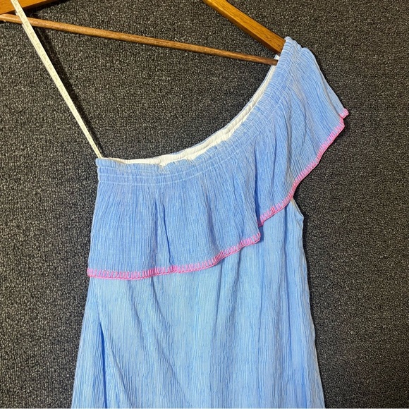 Lilly Pulitzer Blue One Shoulder Ruffled Dress, Women’s Small - Picture 3 of 9